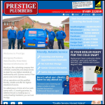 Screen shot of the Prestige Plumbers website.