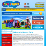 Screen shot of the Bounce Party website.