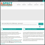 Screen shot of the Aspect Electrical website.