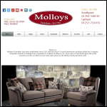 Screen shot of the Molloys Furnishers website.