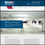 Screen shot of the BMA Specialist Coatings website.