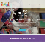 Screen shot of the Active Kids Nursery website.