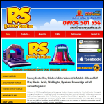 Screen shot of the RS Bouncy Castles website.