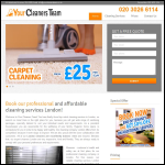 Screen shot of the Your Cleaners Team London website.