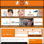 Screen shot of the Wimpole Dental office website.