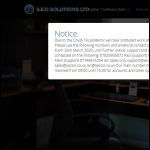 Screen shot of the SEC Solutions Ltd website.