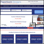 Screen shot of the Paperback Designs Ltd website.