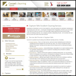 Screen shot of the Carpet Cleaning Clapham Ltd website.