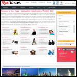 Screen shot of the Sync Visas website.