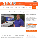 Screen shot of the Gem Ceiling and Wall Specialists website.