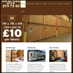 Screen shot of the AK Storage Sheffield website.