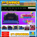 Screen shot of the 1st Choice Bouncy Castle Hire website.