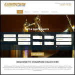 Screen shot of the Champion Coach Hire website.