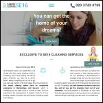 Screen shot of the Carpet Cleaning SE16 Ltd website.