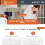 Screen shot of the Harringay Cleaner Ltd website.