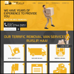 Screen shot of the Removal Van Ruislip Ltd website.