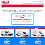 Screen shot of the CVS Van Hire (Enfield) website.