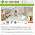 Screen shot of the Ali Builders website.