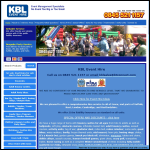 Screen shot of the KBL Event Hire website.
