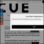 Screen shot of the Cue Film Productions website.