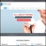 Screen shot of the All About Spines website.
