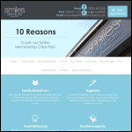 Screen shot of the Smiles Dental Care website.