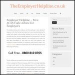 Screen shot of the Employer Helpline website.