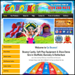 Screen shot of the Go Bounce Bouncy castle hire website.