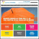 Screen shot of the Express Umbrellas website.