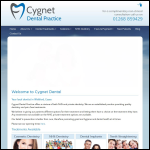 Screen shot of the Cygnet Dental Practice website.