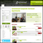 Screen shot of the Greenwood Serviced Apartments website.