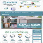Screen shot of the Nucrete Concrete Garages website.