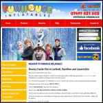 Screen shot of the Funhouse Inflatables website.