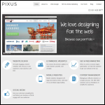 Screen shot of the Pixus website.