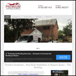 Screen shot of the Premium Roofing and Building website.