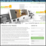Screen shot of the Alldry Roofing Services website.