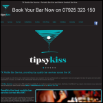 Screen shot of the Tipsy Kiss Mobile Bar Service website.