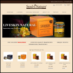 Screen shot of the Soul of Nature Ltd. - Natural Cosmetics website.