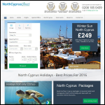 Screen shot of the Holidays in Northern Cyprus website.
