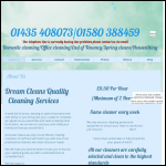Screen shot of the Dream Cleans Cleaning Company in Kent website.