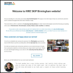 Screen shot of the HIRE SKIP Birmingham website.