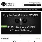 Screen shot of the Simply Cables website.