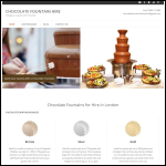 Screen shot of the Chocolate Fountain Hire London website.