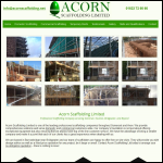 Screen shot of the Acorn Scaffolding Ltd website.
