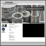 Screen shot of the Lincreal Precision Engineering Ltd website.