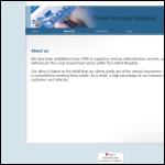 Screen shot of the Proven Formula Solutions Ltd website.