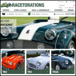 Screen shot of the Racetorations Ltd website.