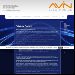 Screen shot of the Avin Electronics Ltd website.