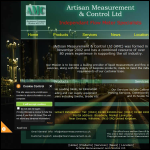 Screen shot of the Artisan Measurement & Control Ltd website.
