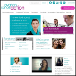 Screen shot of the Ovarian Cancer Action website.